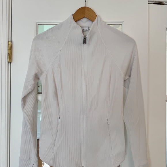 ATHLETA RIBBED SALUTATION JACKET, SIZE SMALL (S), WHITE - Picture 3 of 8
